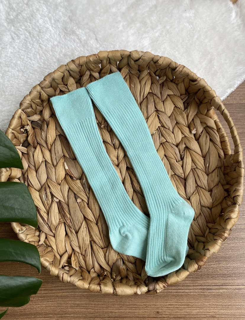 Mint Yeşili Diz Altı Çorap