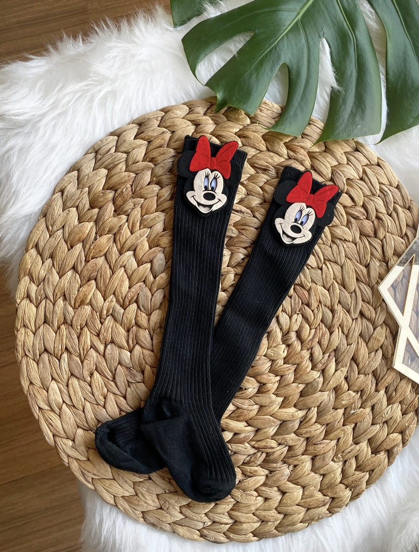 03 Yaş Siyah Minnie Çorap Arden Kids Anne Bebek Tacı ve Bandanası