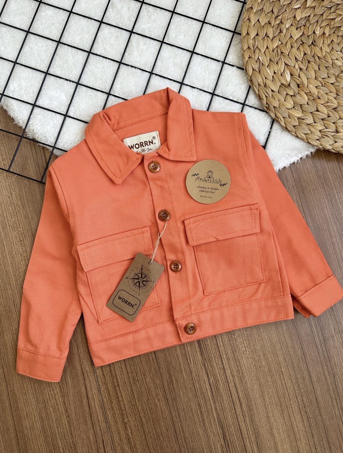 3-10 Yaş Orange Cep Detaylı Ceket