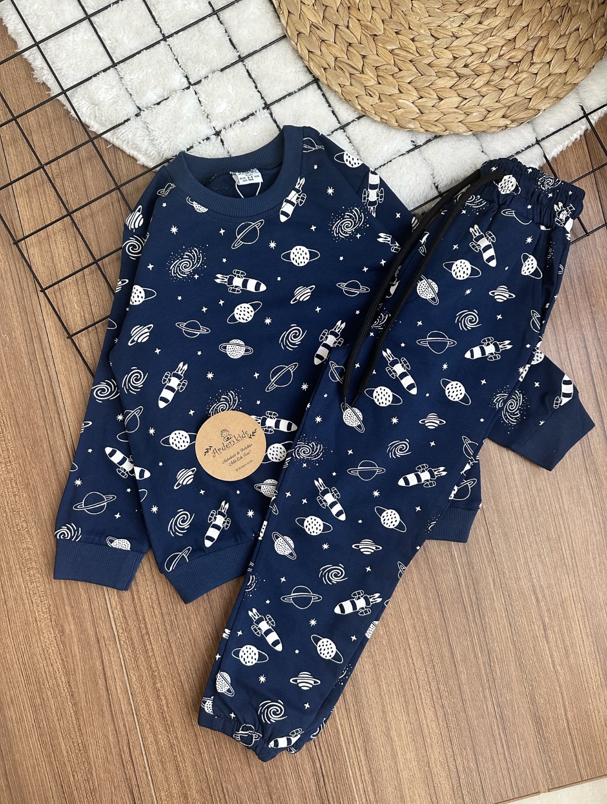 2-7 Yaş Lacivert Astronot Pijama Takımı