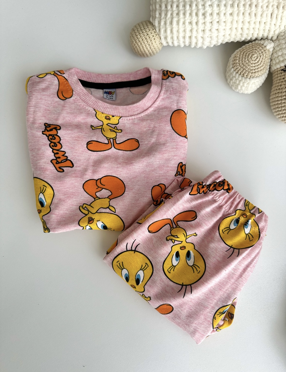 3-7 Yaş Tweety Alt Üst Pijama Takım (fp)