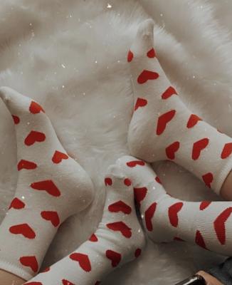 Anne Bebek Beyaz Kalpli Çorap