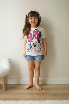 2-8 Yaş Minnie T-shirt & Jean Şortlu Takım