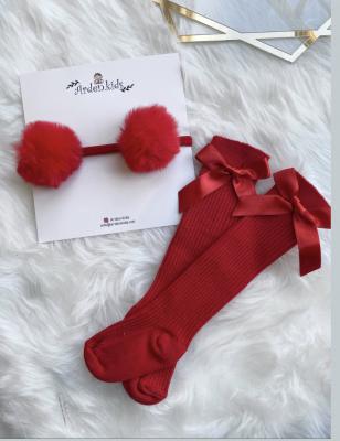 2’li Kırmızı Ponpon-Çorap Set