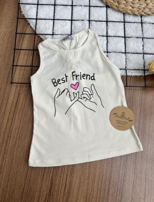 5 Yaş Best Friend Krem Sırt Detaylı T-Shırt