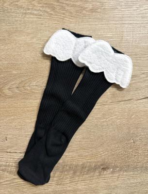4-6 Yaş Kanatlı Siyah Diz Altı Çorap
